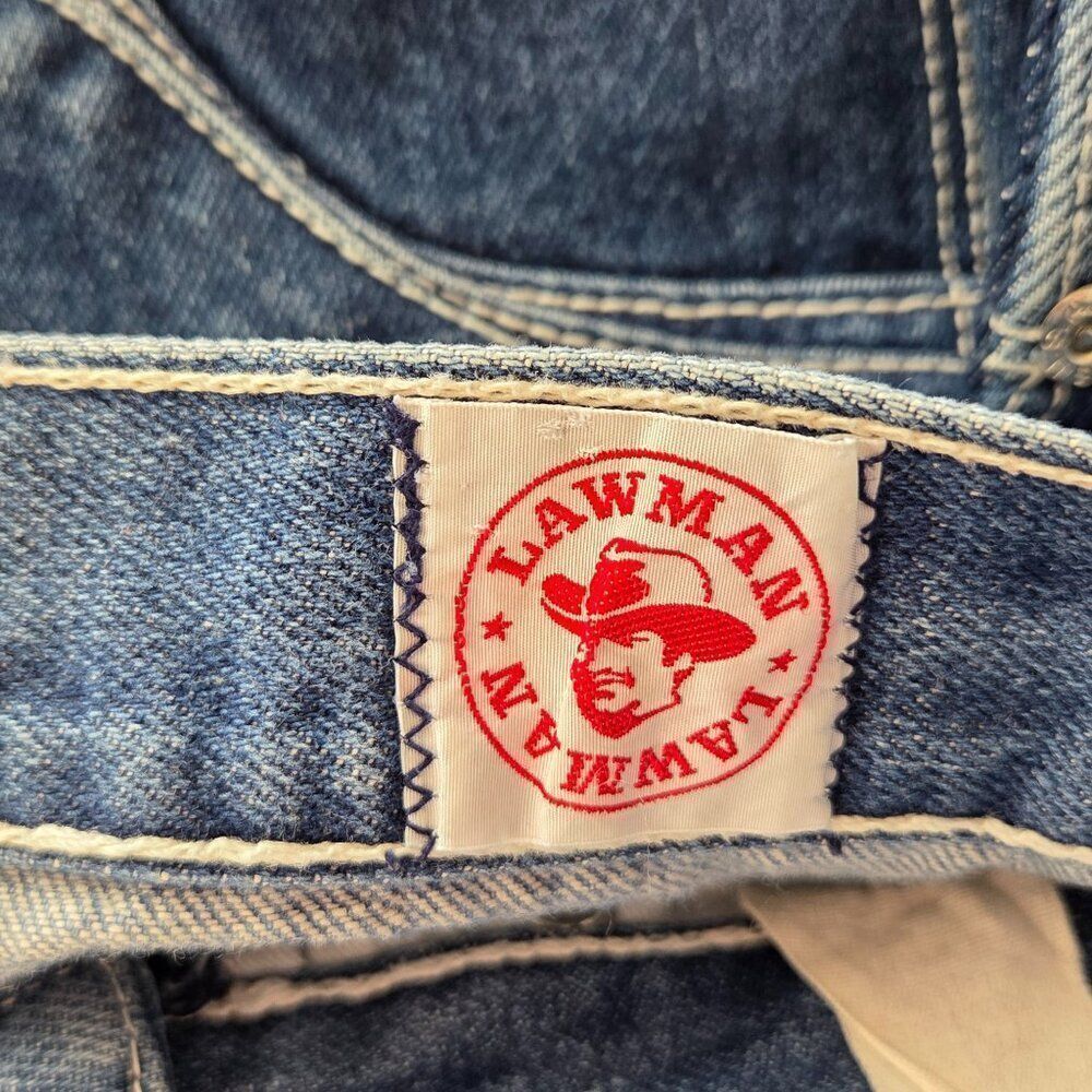 Lawman VTG Western Womens Wide Leg Jeans Tall Size 26 x 35 Tagged 32 Long Flare - Picture 9 of 11